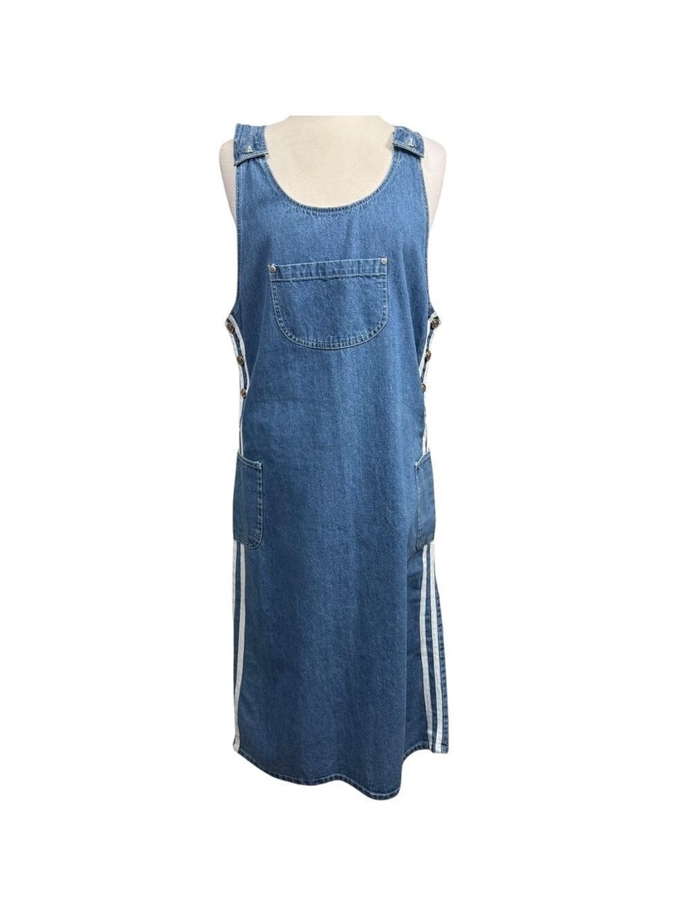 Vintage Y2K Street Blues Denim Dress, M, Blue